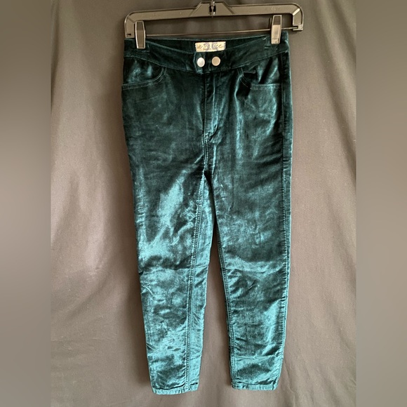 Free People blue velvet skinny jeans - Picture 2 of 6